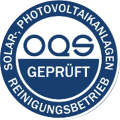 Siegel: OQS geprüft, Solar-Photovoltaikanlagen Reinigungsbetrieb